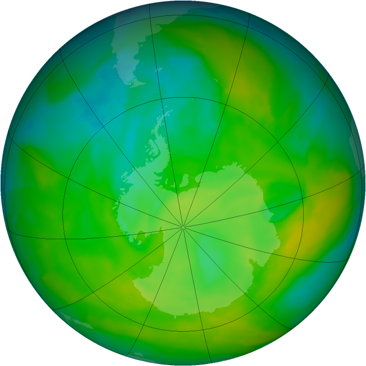 Antarctic ozone map for 26 November 2012